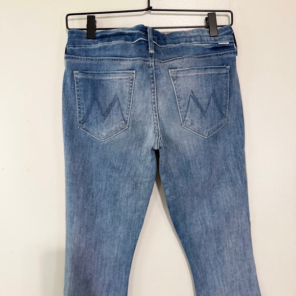 Mother Looker Ankle Fray Jeans Double Time Distressed Stretch Raw Hem Size 27 - Picture 8 of 13